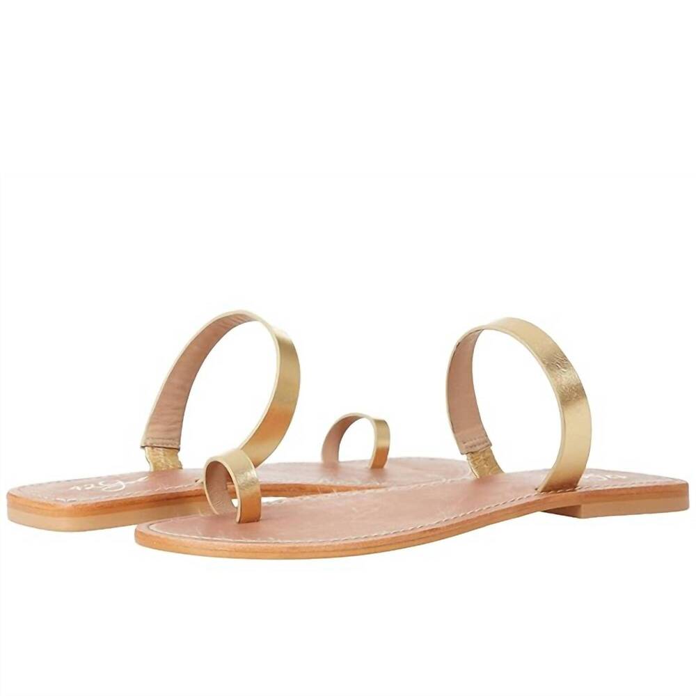 NEW 42 GOLD women's zola metallic leather sandal in gold